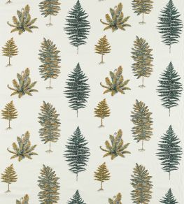 Fernery Embroidery Fabric by Sanderson Forest Green