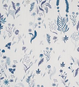 Field Fabric by Christopher Farr Cloth Indigo