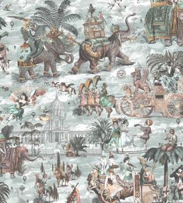 Fiesta Wallpaper by Brand McKenzie Peach & Seawater