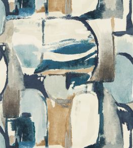 Figura Wallpaper by Clarke & Clarke Denim/Linen