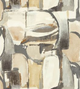 Figura Wallpaper by Clarke & Clarke Linen/Charcoal