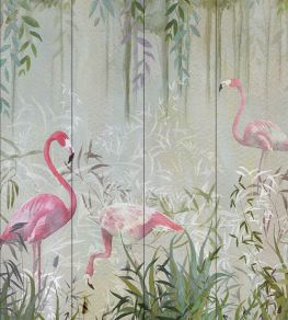Flamingo's Garden Mural by NLXL 3