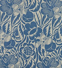 Fleurs Etoilees Wallpaper by Christopher Farr Cloth Cobalt