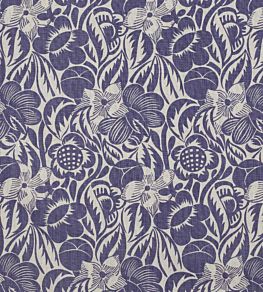 Fleurs Etoilees Fabric by Christopher Farr Cloth Indigo