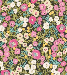 Flora Ditsy Wallpaper by Ohpopsi Fuchsia & Jet