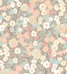 Flora Ditsy Wallpaper by Ohpopsi Peach & Dove