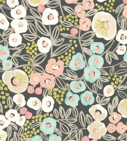 Flora Wallpaper by Ohpopsi Midnight Blush