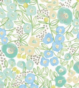 Flora Wallpaper by Ohpopsi Teal