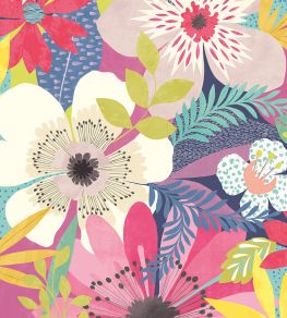 Floral Riot Wallpaper by Ohpopsi Raspberry