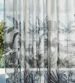 Floreana Sheer Fabric by Harlequin Black Earth/Tranquility