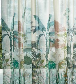 Floreana Sheer Fabric by Harlequin Bleached Coral/Succulent