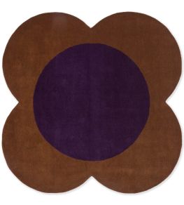 Flower Spot Round Rug by Orla Kiely Chestnut/Violet
