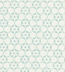 Flower Stencil Fabric by Vanderhurd Aquamarine/Moonstone