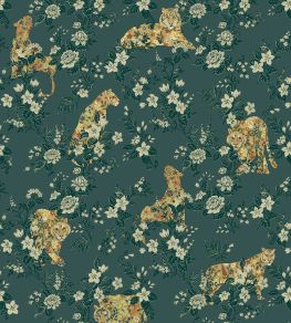 Flowered Felines Mural by Eijffinger Green