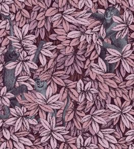 Foglie e Scimmie Wallpaper by Cole & Son Blush with Blue
