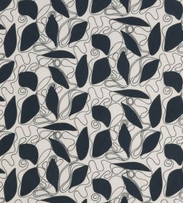Foliage Fabric by Christopher Farr Cloth Navy
