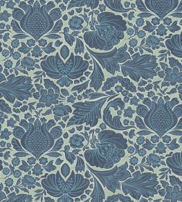 Folk Floral Wallpaper by Parker & Jules Aqua Blue