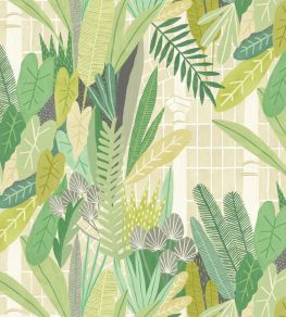 Glasshouse Wallpaper by Ohpopsi Sage & Chartreuse