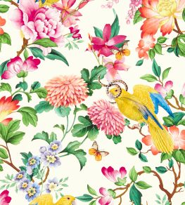 Golden Parrot Wallpaper by Clarke & Clarke Ivory
