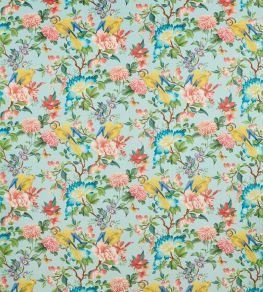 Golden Parrot Velvet Fabric by Clarke & Clarke Mineral