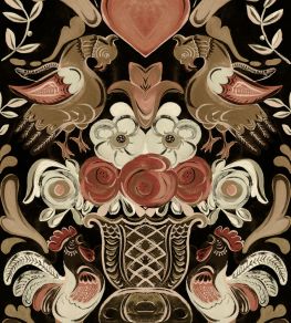 Goldene Henne Wallpaper by MINDTHEGAP Anthracite