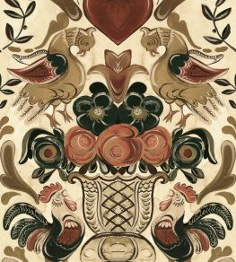 Goldene Henne Wallpaper by MINDTHEGAP Taupe/Ochre/Red/Green