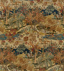 Ramayana Velvet Fabric by GP & J Baker Indigo/Red