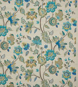 Dryden Fabric by GP & J Baker Teal/Gilt