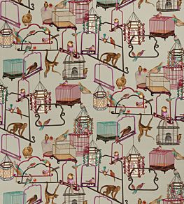 Menagerie Velvet Fabric by GP & J Baker Aqua