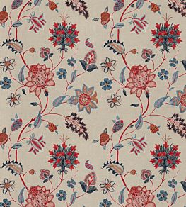 Bakers Indienne Embroidery Fabric by GP & J Baker Indigo / Red