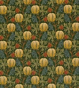 Pumpkins Velvet Fabric by GP & J Baker Green/Terracotta