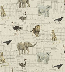 Royal Beasts Linen Fabric by GP & J Baker Ivory