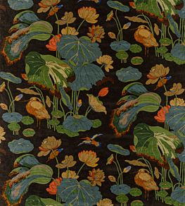 Nympheus Velvet Fabric by GP & J Baker Charcoal