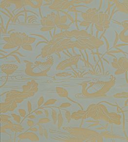 Heron & Lotus Flower Wallpaper by GP & J Baker Eucalyptus