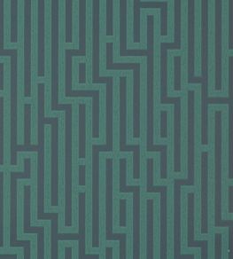 Fretwork Wallpaper by GP & J Baker Indigo/Teal