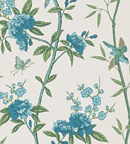 Peony & Blossom Wallpaper by GP & J Baker Indigo/Teal