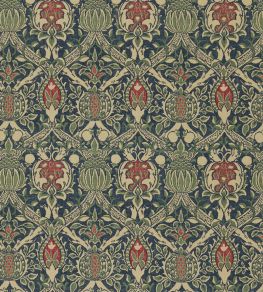 Granada Fabric by Morris & Co Indigo/Red