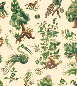 Grand Gertrude Wallpaper by GP & J Baker Document Green