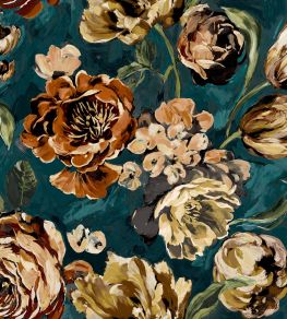 Grande Bronte Fabric by Arley House Navy/Teal
