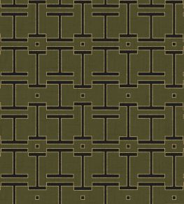 Grid Wallpaper by Coordonne Olive