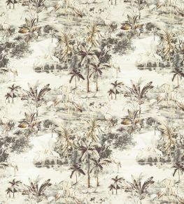 Habitat Fabric by Clarke & Clarke Charcoal/Linen
