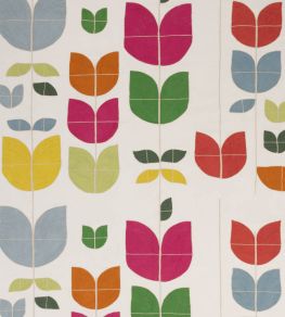Happy Flowers Fabric by Christopher Farr Cloth Hot Pink