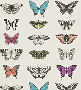 Papilio Wallpaper by Harlequin Flamingo/Papaya/Olive