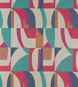 Bodega Fabric by Harlequin Indigo/Mandarin/Fuchsia