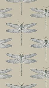 Demoiselle Wallpaper by Harlequin Jute/Slate