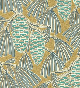 Foxley Wallpaper by Harlequin Kingfisher/Gold