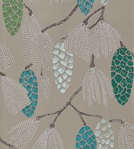 Epitome Wallpaper by Harlequin Turquoise/Pea/Gilver