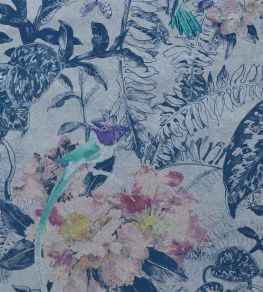 Hedgerow Wallpaper by 1838 Wallcoverings Blue Dusk