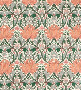 Helena Fabric by Morris & Co Peach/Teal