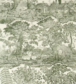 Highgrove Toile Fabric by Sanderson Yew Green